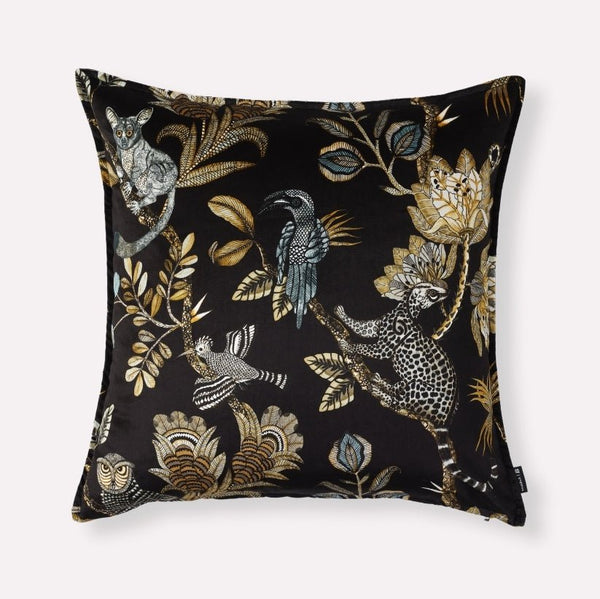 Camp Critters Brass Velvet Cushion Cover