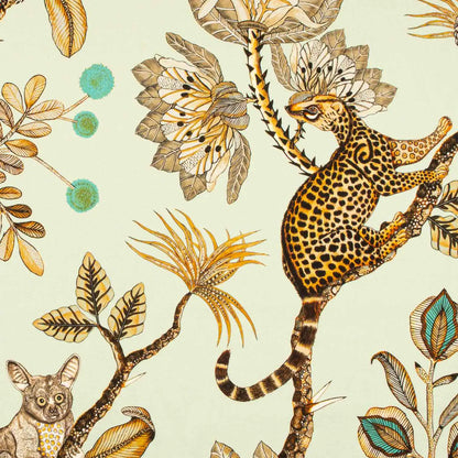 Camp Critters Mist Linen Fabric Ardmore Design