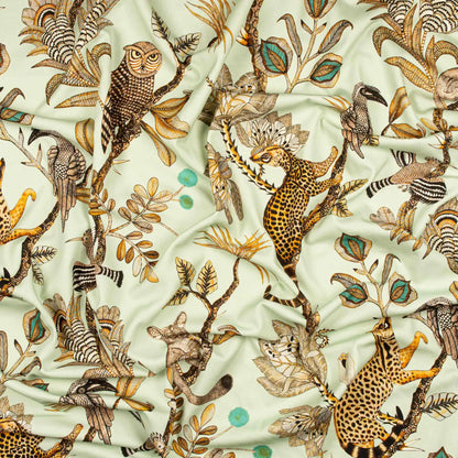 Camp Critters Mist Linen Fabric Ardmore Design