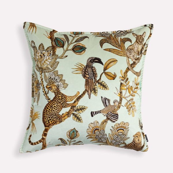 Camp Critters Mist Velvet Cushion Cover