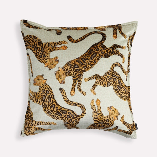 Cheetah Kings Stone Velvet Cushion Cover