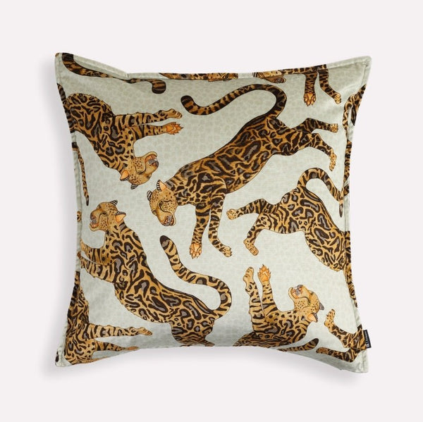 Cheetah Kings Stone Velvet Cushion Cover