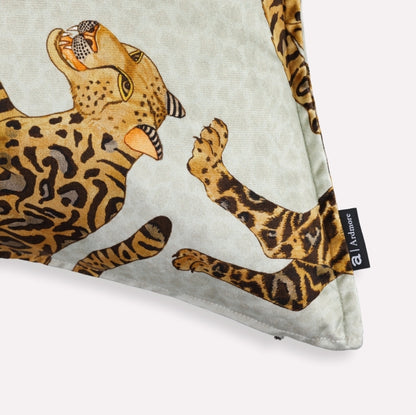 Cheetah Kings Stone Velvet Cushion Cover