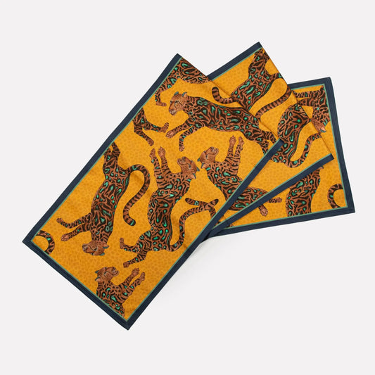Cheetah King Table Runner in Gold halsted-design-uk.myshopify.com