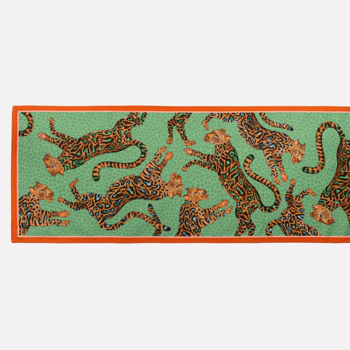 Cheetah King Table Runner in Jade halsted-design-uk.myshopify.com