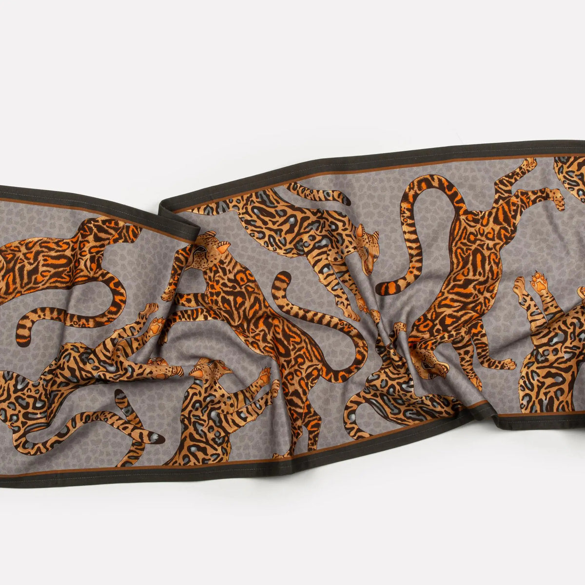 Cheetah King Table Runner in Silver halsted-design-uk.myshopify.com