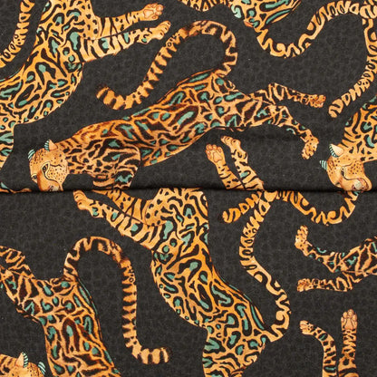 Cheetah Kings Amber Linen Fabric Ardmore Design