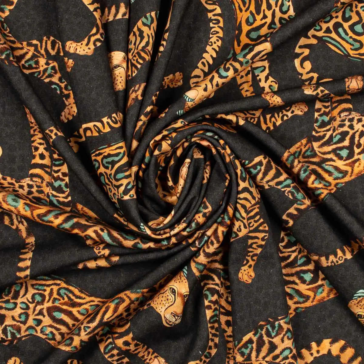 Cheetah Kings Amber Linen Fabric Ardmore Design