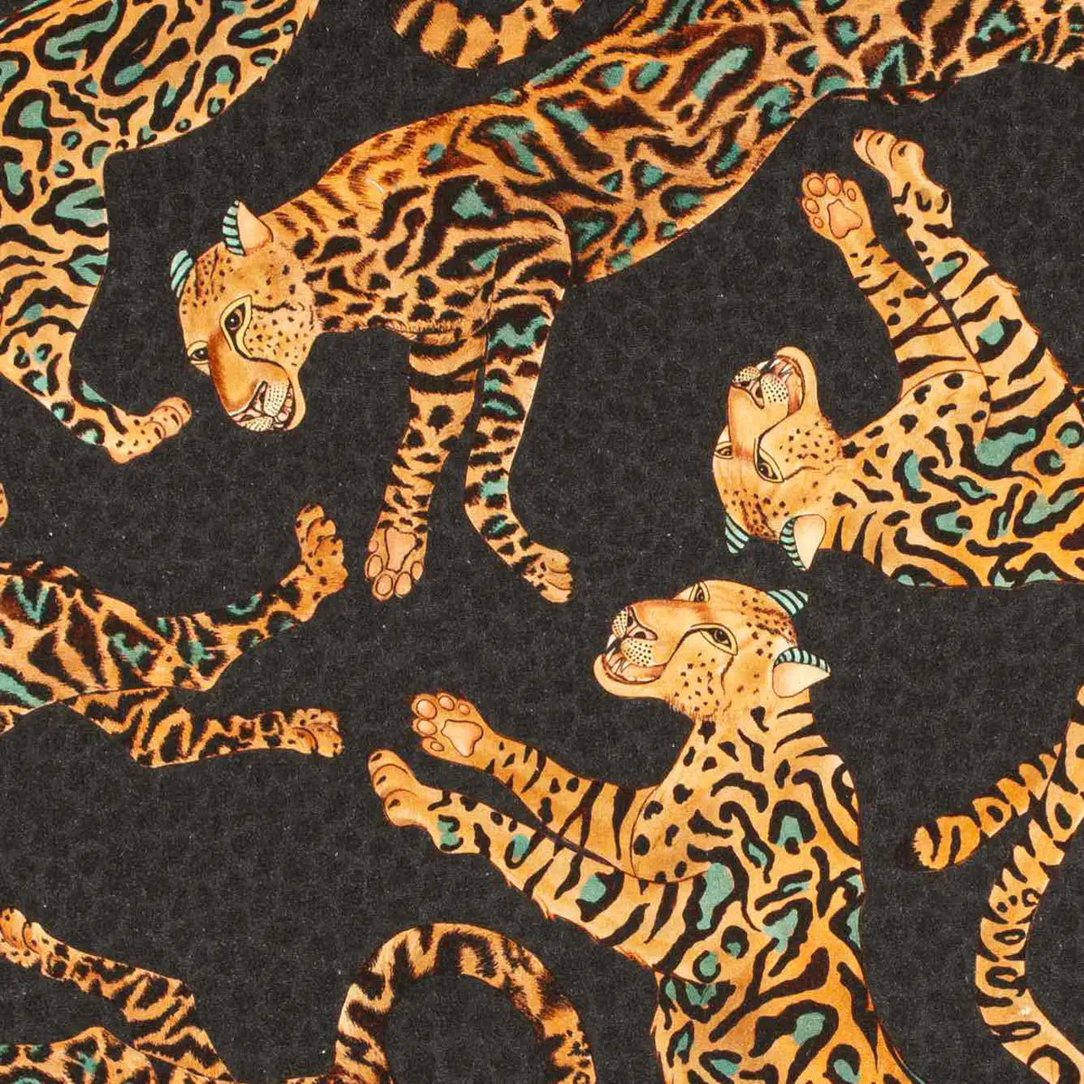 Cheetah Kings Amber Linen Fabric Ardmore Design