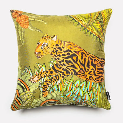 Cheetah Kings Forest Delta Silk Cushion Cover Ardmore Design
