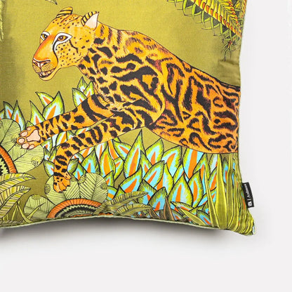Cheetah Kings Forest Delta Silk Cushion Cover Ardmore Design