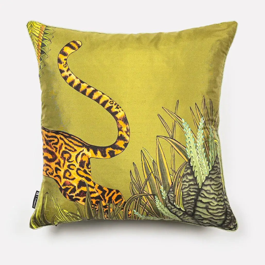 Cheetah Kings Forest Delta Silk Cushion Cover Ardmore Design