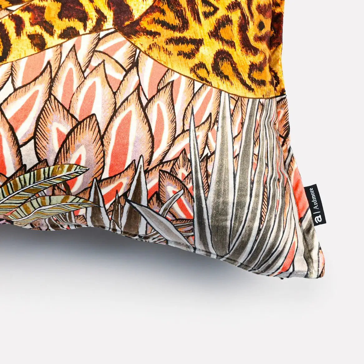 Cheetah Kings Forest Magnolia Velvet Cushion Cover Ardmore Design