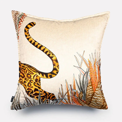 Cheetah Kings Forest Magnolia Velvet Cushion Cover Ardmore Design