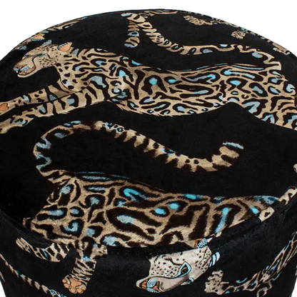 Cheetah Kings Starry Nights Velvet Pouffe Ardmore Design