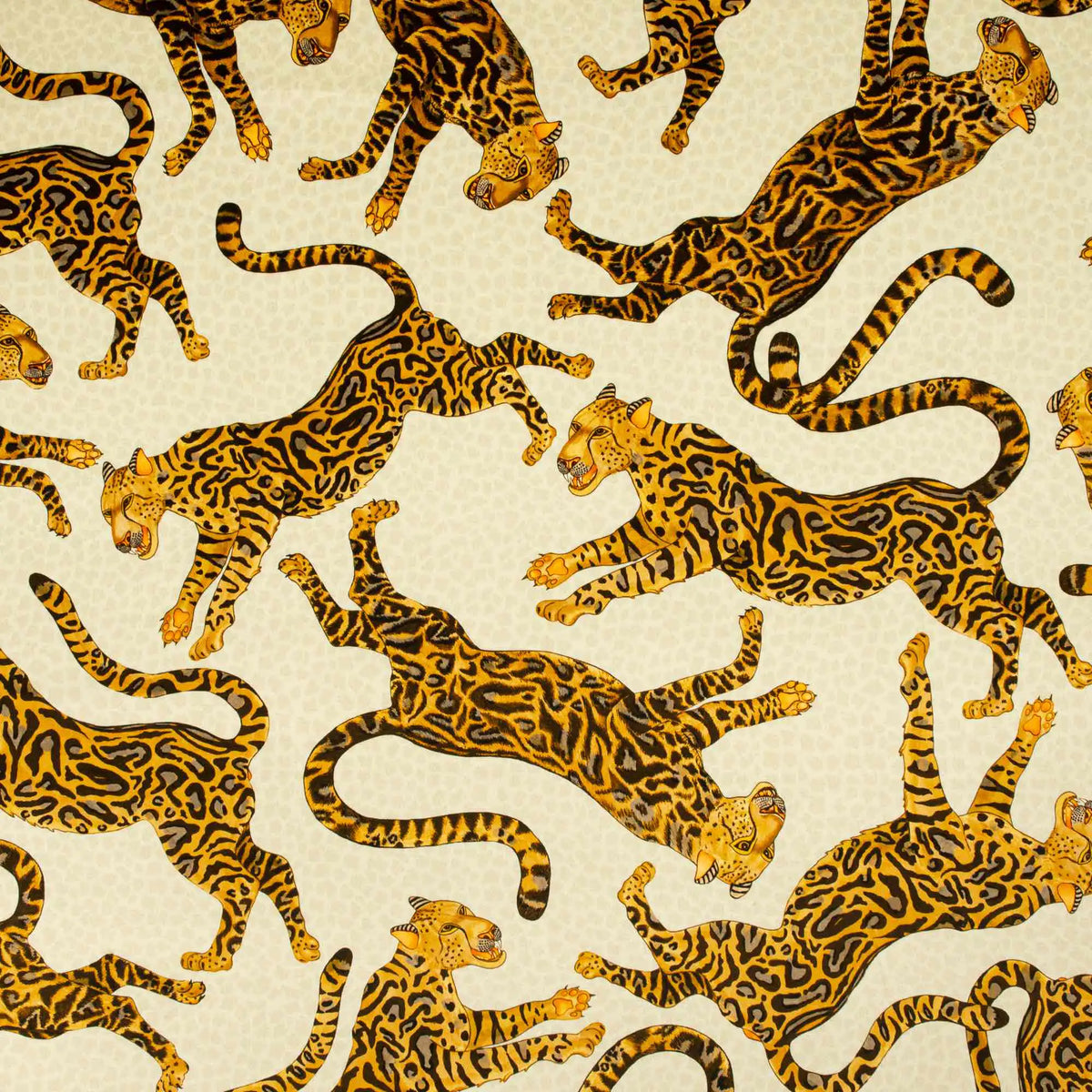 Cheetah Kings Stone Velvet Fabric Ardmore Design