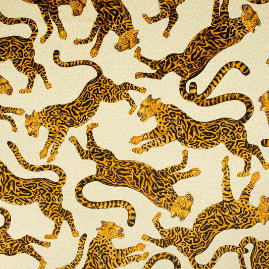 Cheetah Kings Stone Velvet Fabric Ardmore Design