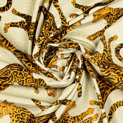 Cheetah Kings Stone Velvet Fabric Ardmore Design