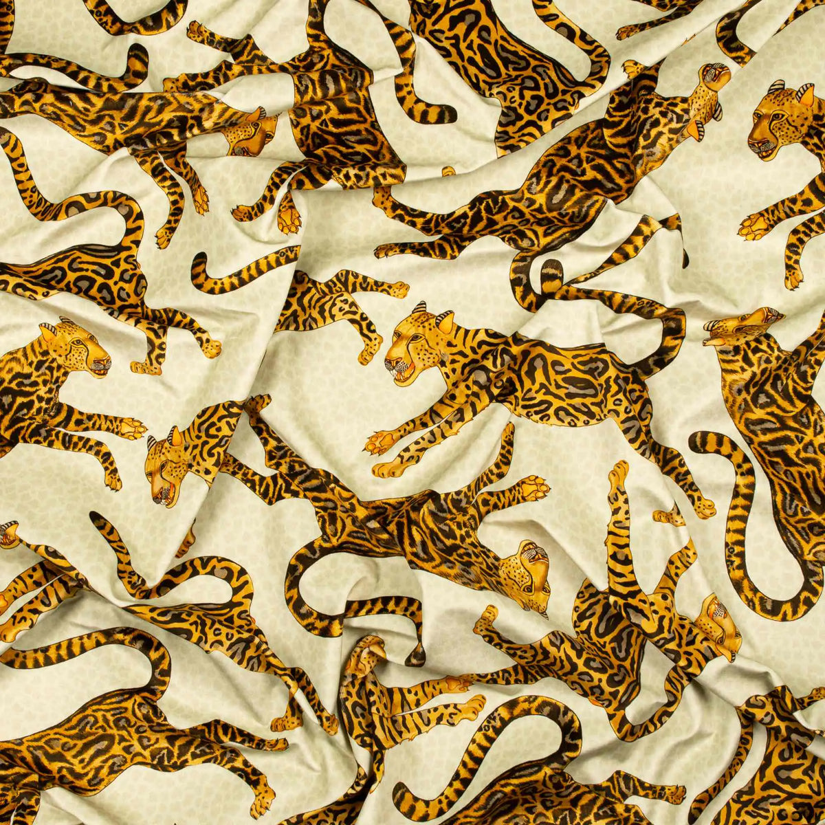 Cheetah Kings Stone Velvet Fabric Ardmore Design