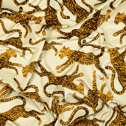 Cheetah Kings Stone Velvet Fabric Ardmore Design