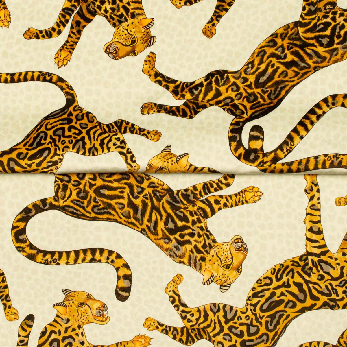 Cheetah Kings Stone Velvet Fabric Ardmore Design