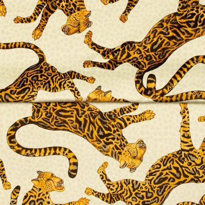 Cheetah Kings Stone Velvet Fabric Ardmore Design