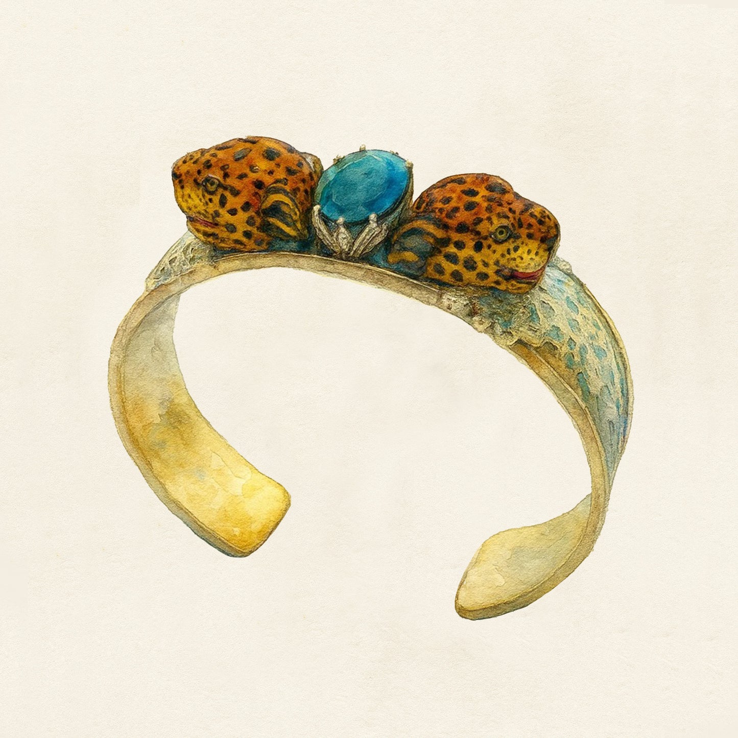 Leopard London Blue Topaz Cuff