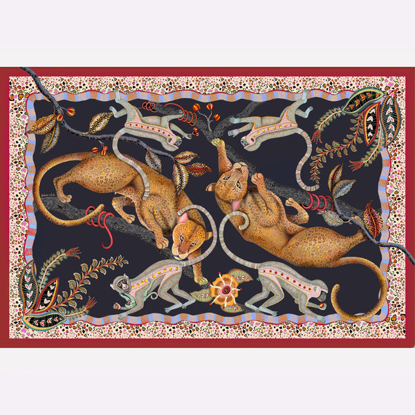 Monkey Tales Linaza Tablecloth in Night