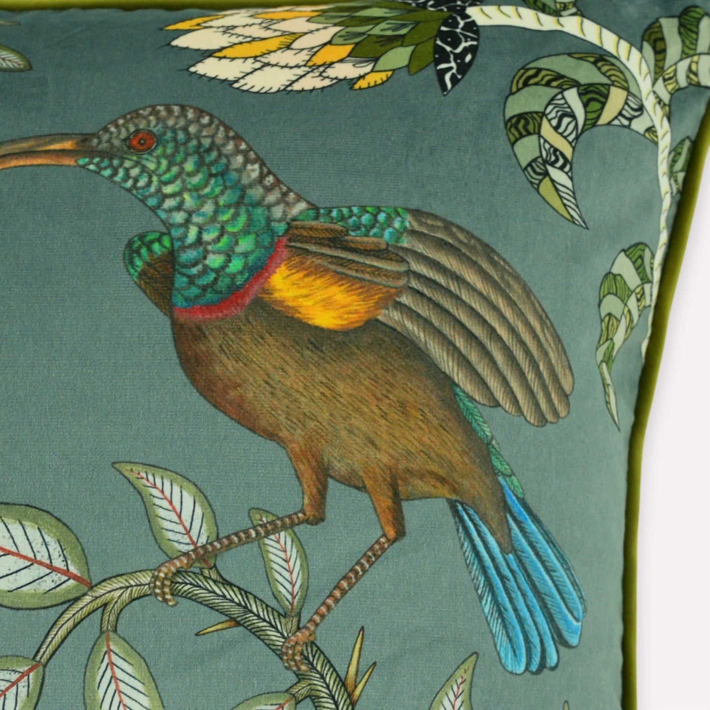 Protea Garden Ash Velvet Cushion Cover