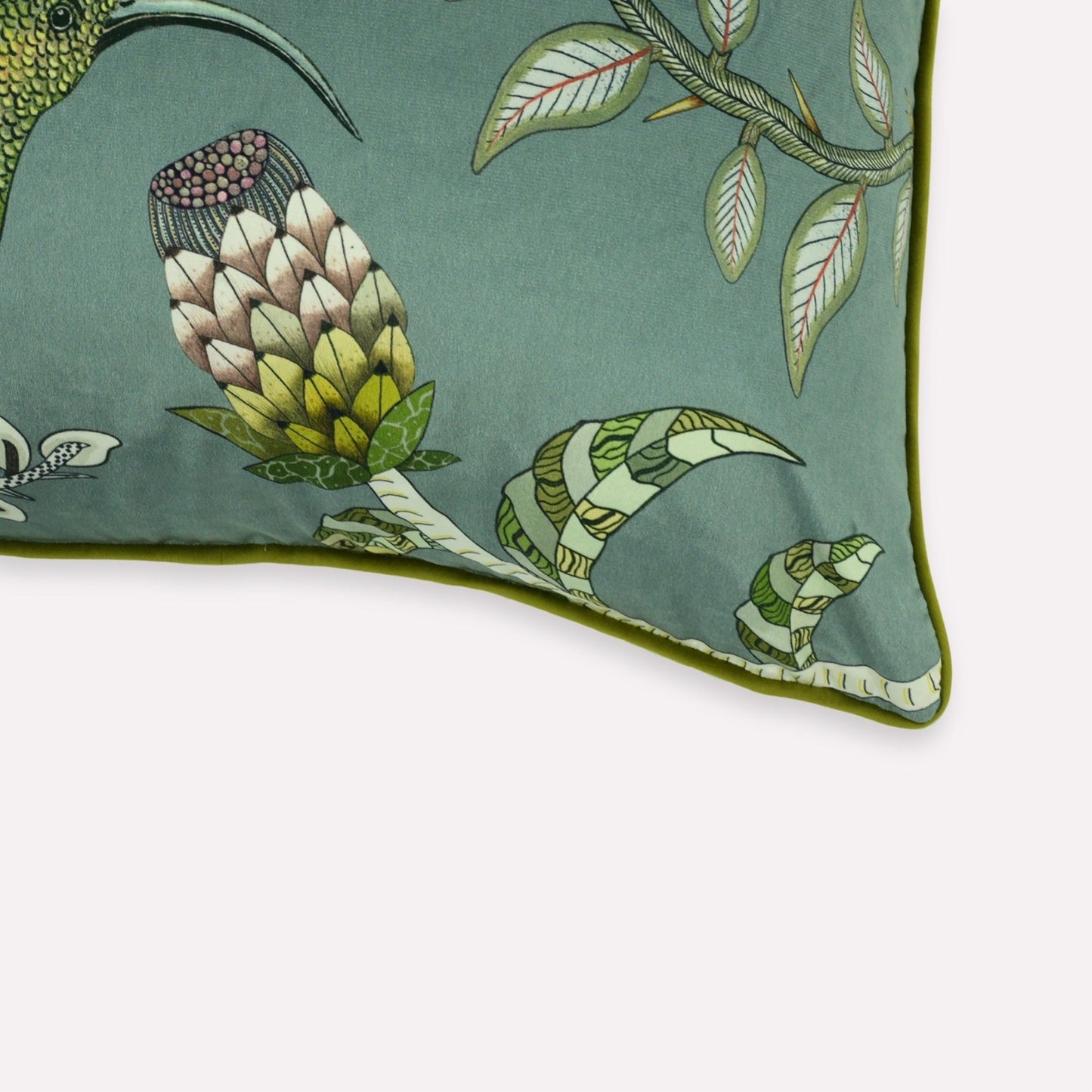 Protea Garden Ash Velvet Cushion Cover