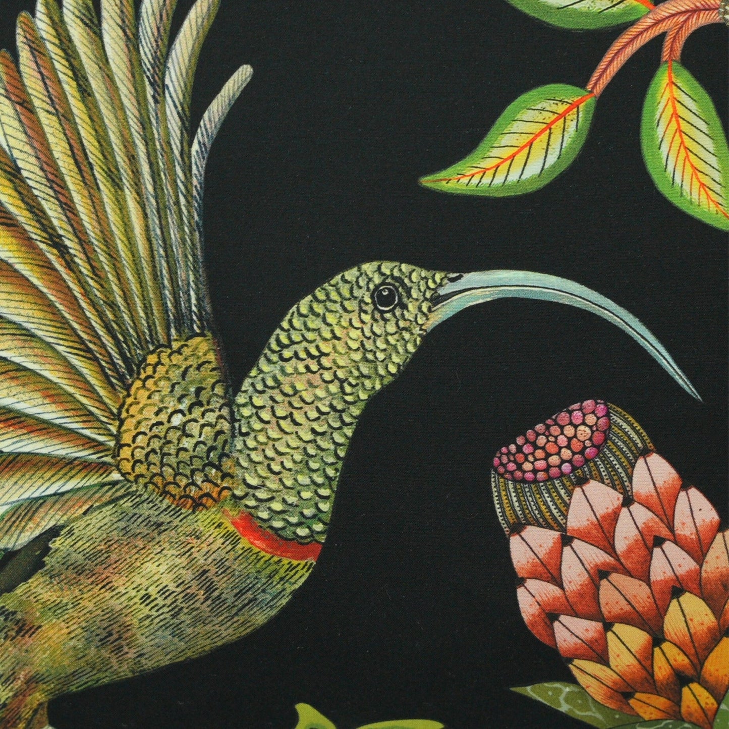 Protea Garden Night Silk Cushion Cover