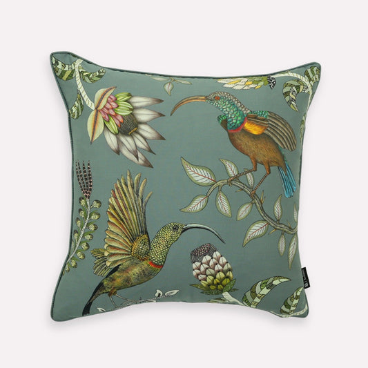 Protea Garden Ash Silk Cushion Cover