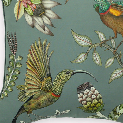 Protea Garden Ash Silk Cushion Cover