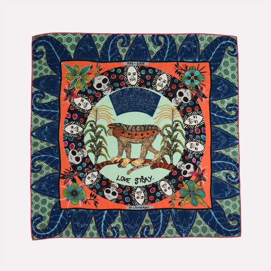 Wonderboy Love Story Silk Scarf Coral 65