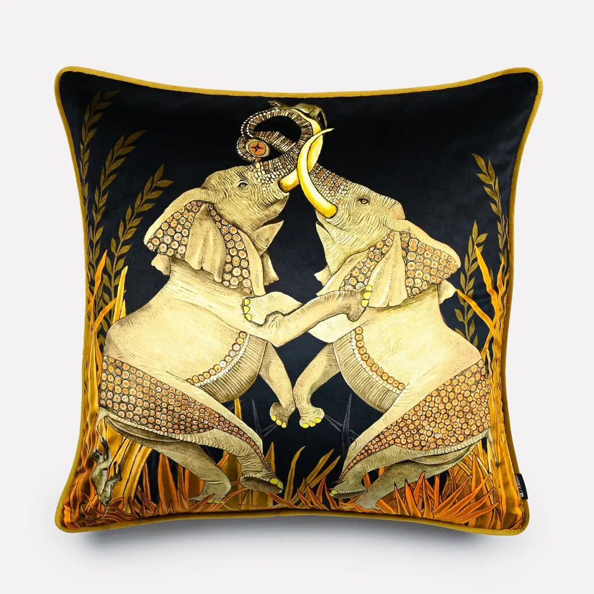 Dancing Elephant Moonlight Velvet Cushion Cover Ardmore Design