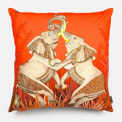 Dancing Elephant Sunset Cotton Cushion Cover Ardmore Design