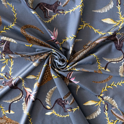 River Chase Silver Ripple Velvet Fabric