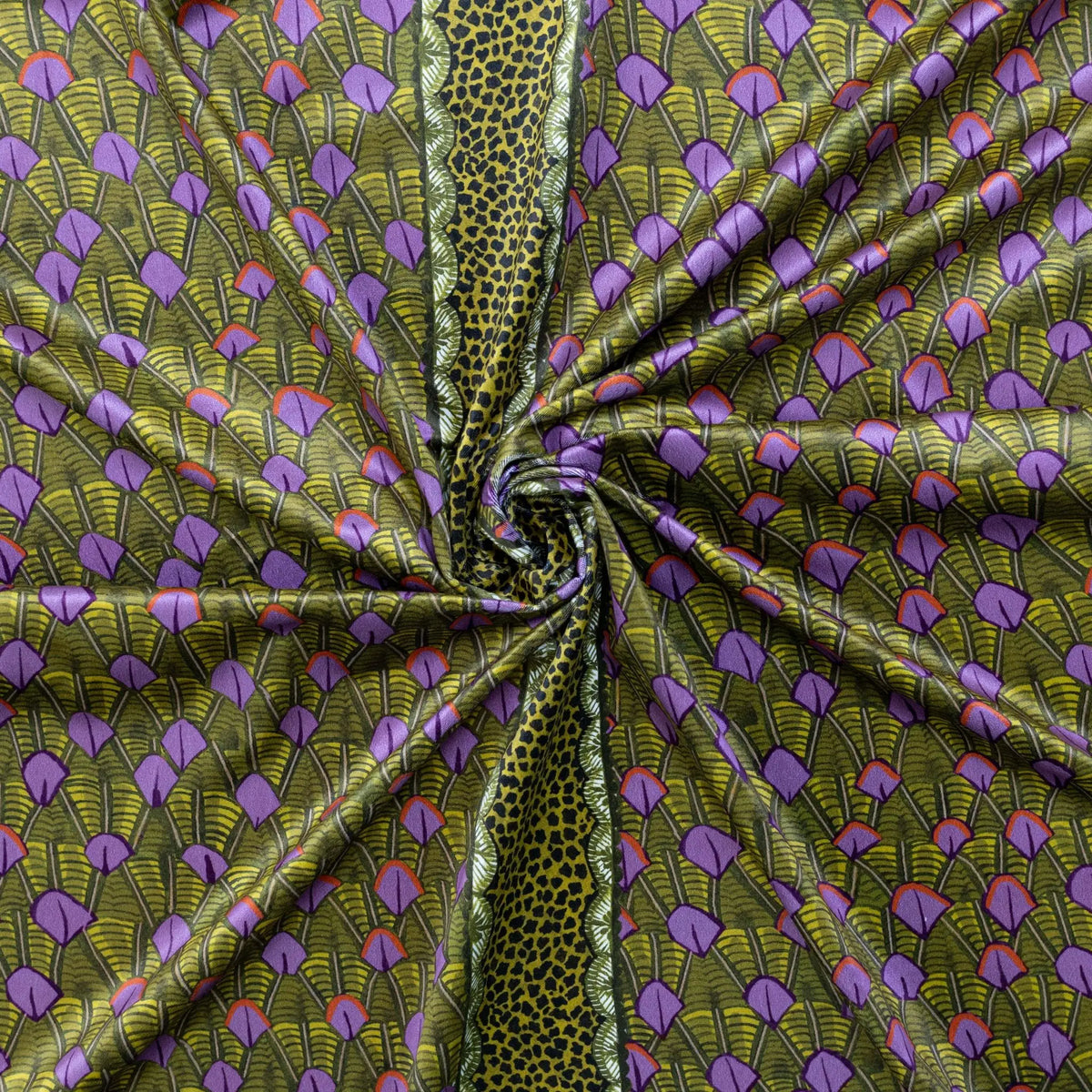 Feather Chartreuse Velvet Fabric Ardmore Design