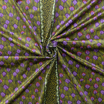 Feather Chartreuse Velvet Fabric Ardmore Design