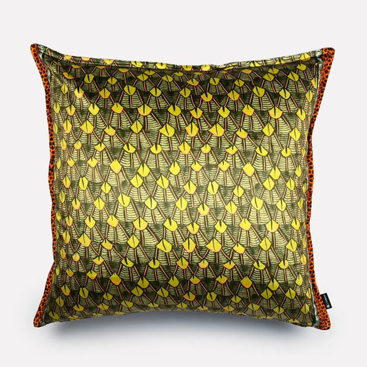 Feather River Green Velvet Cushion Cover Ardmore Design