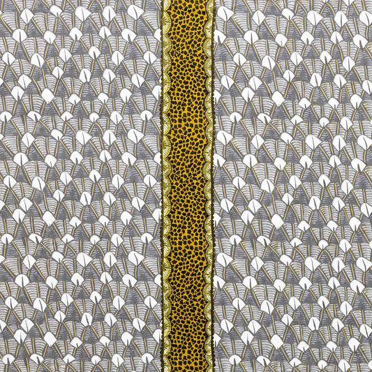 Feather Silver Ripple Linen Fabric Ardmore Design