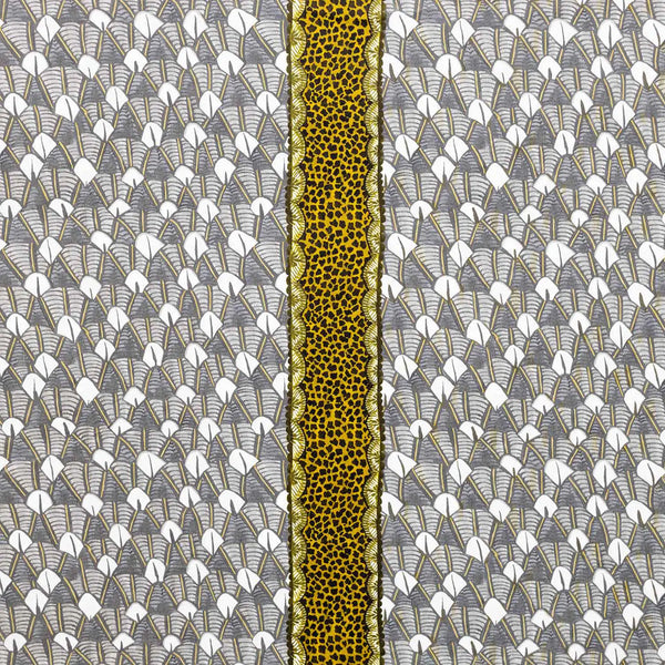 Feather Silver Ripple Linen Fabric Ardmore Design