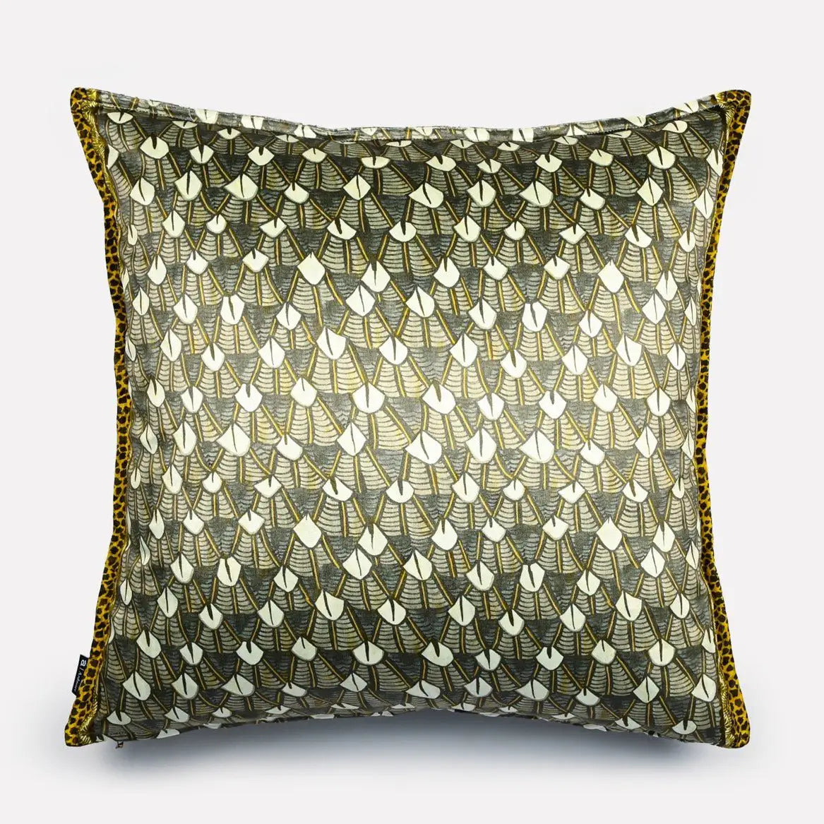 Feather Silver Ripple Velvet Cushion Cover Ardmore Design