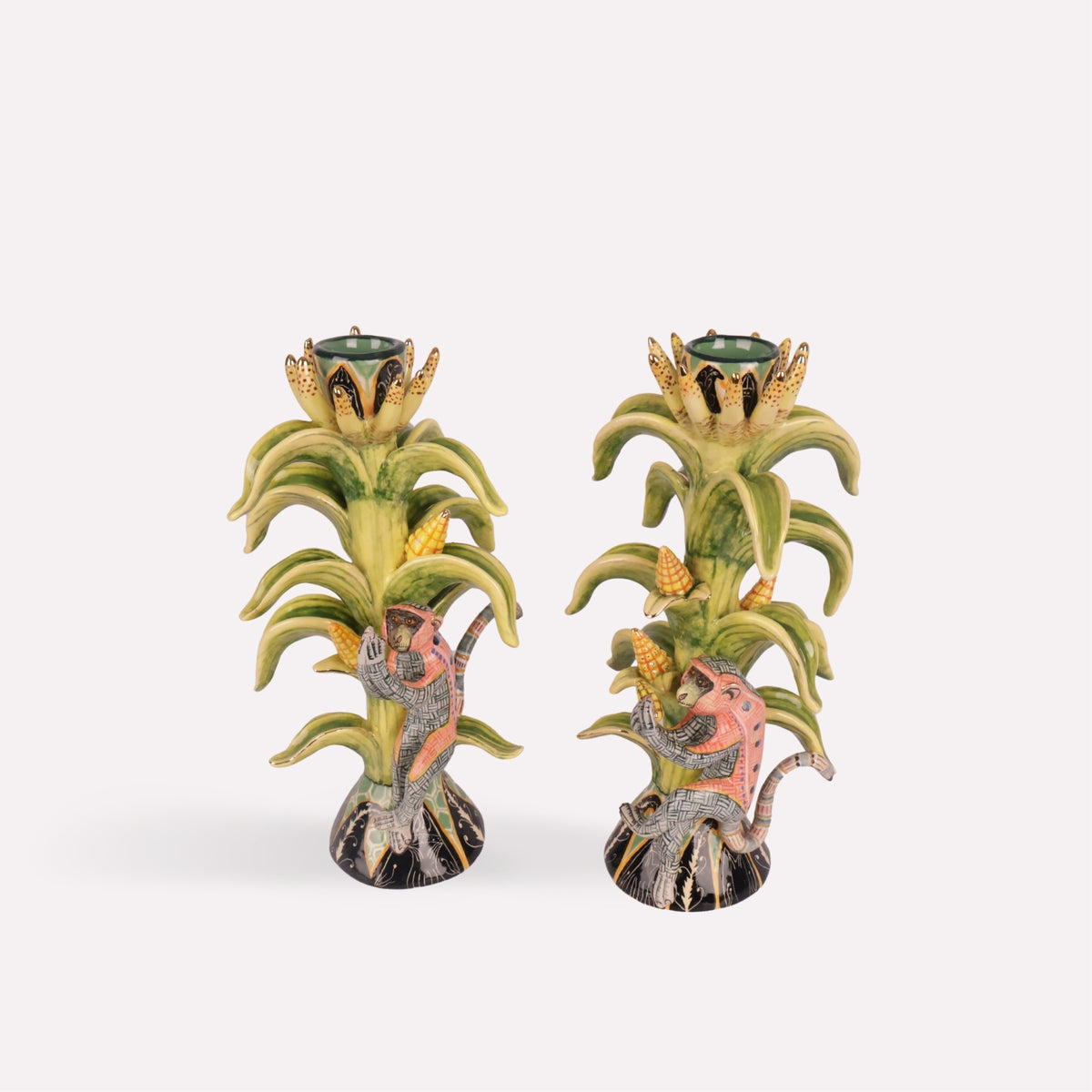 Monkey and Mielie Candle Holders