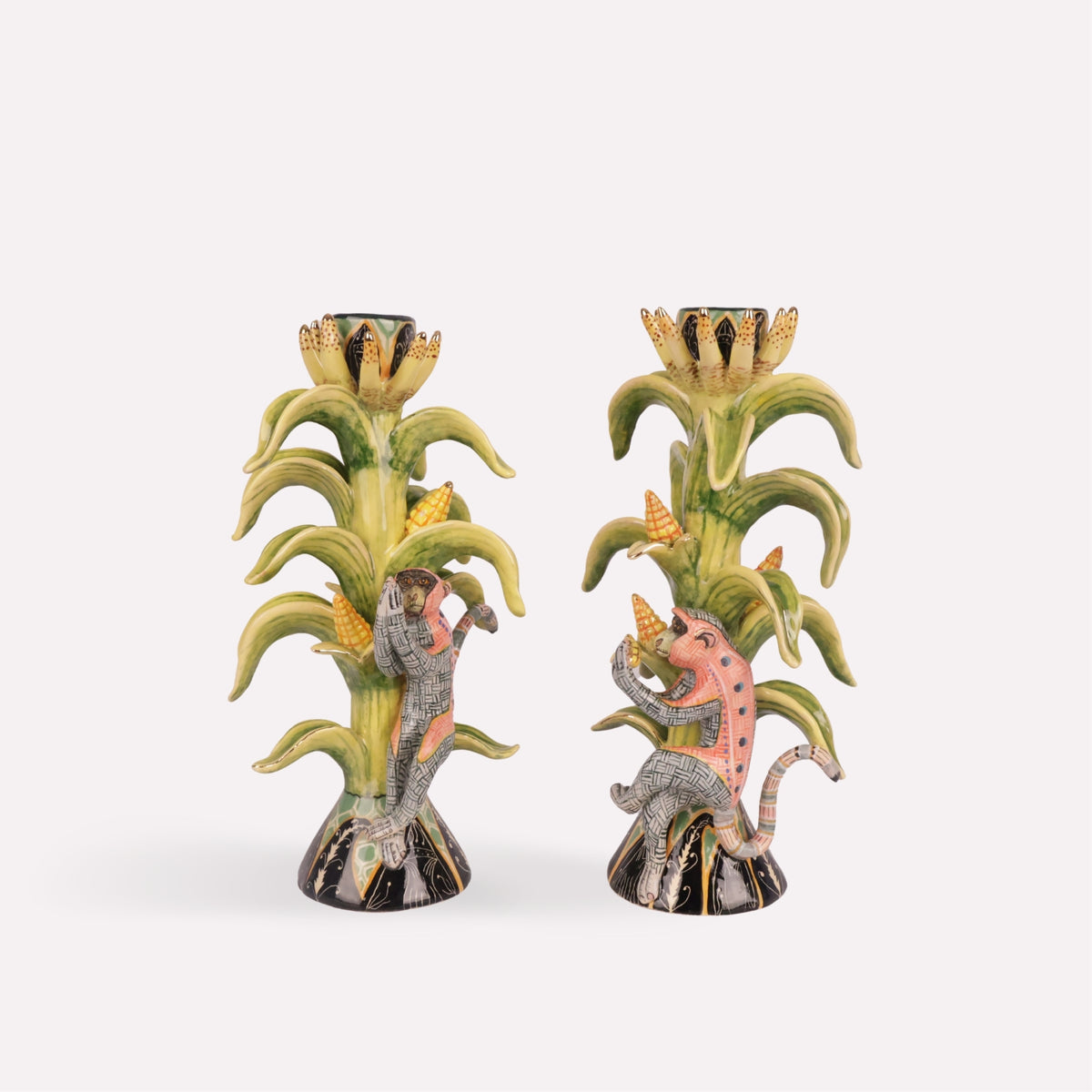 Monkey and Mielie Candle Holders