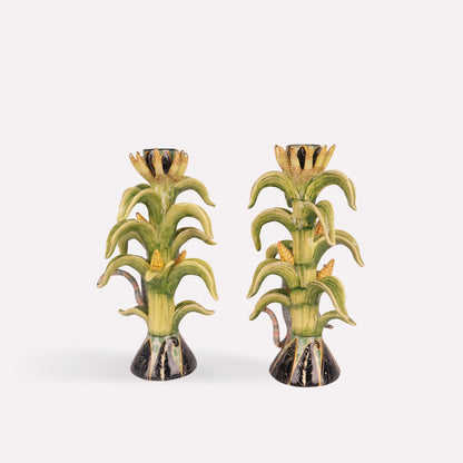 Monkey and Mielie Candle Holders