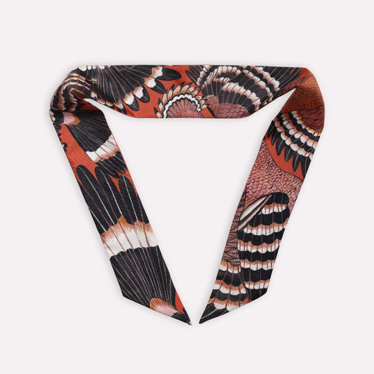 Hoopoe Hop Silk Twill in Rust 86