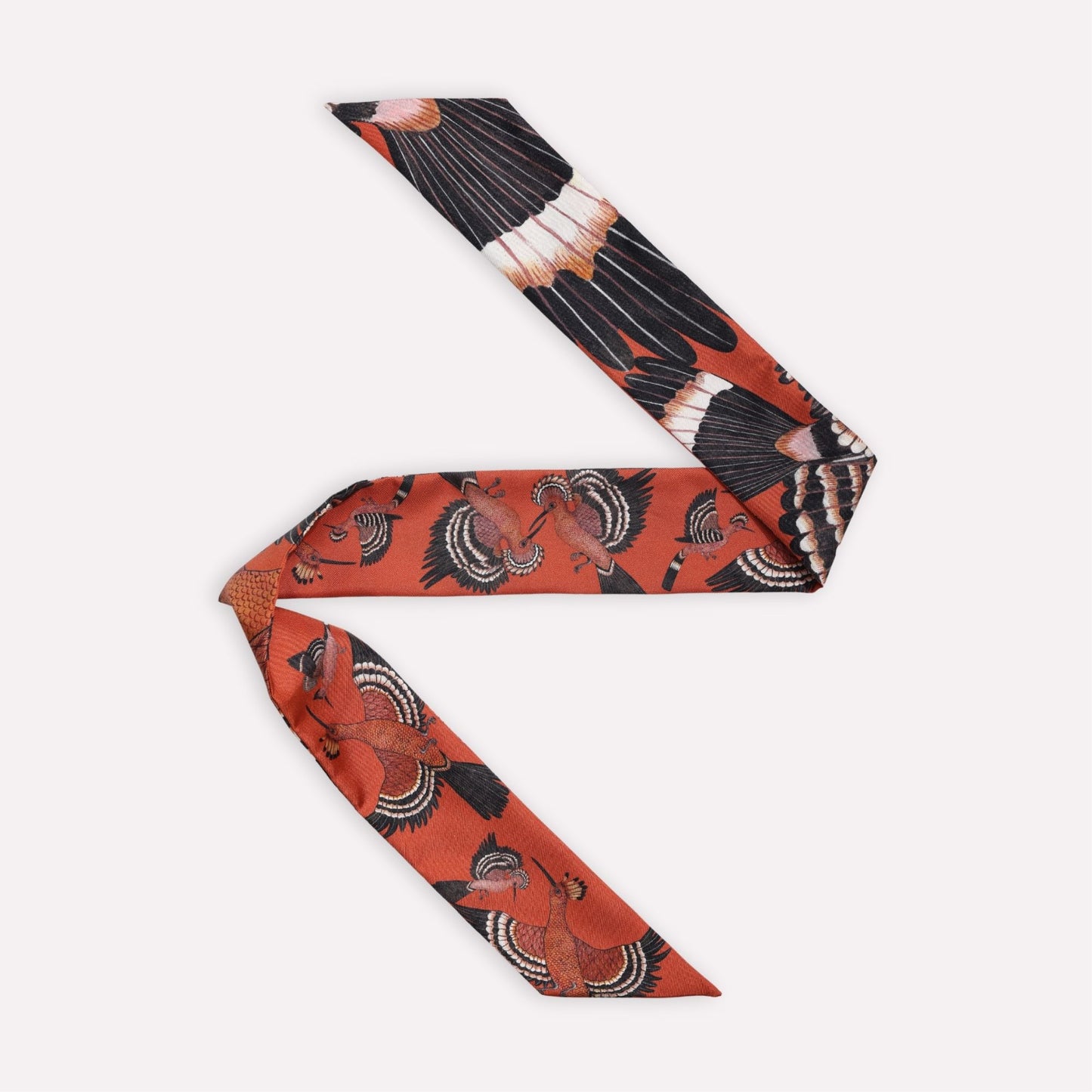 Hoopoe Hop Silk Twill in Rust 86