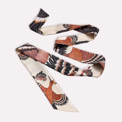 Hoopoe Hop Silk Twill in Stone 165
