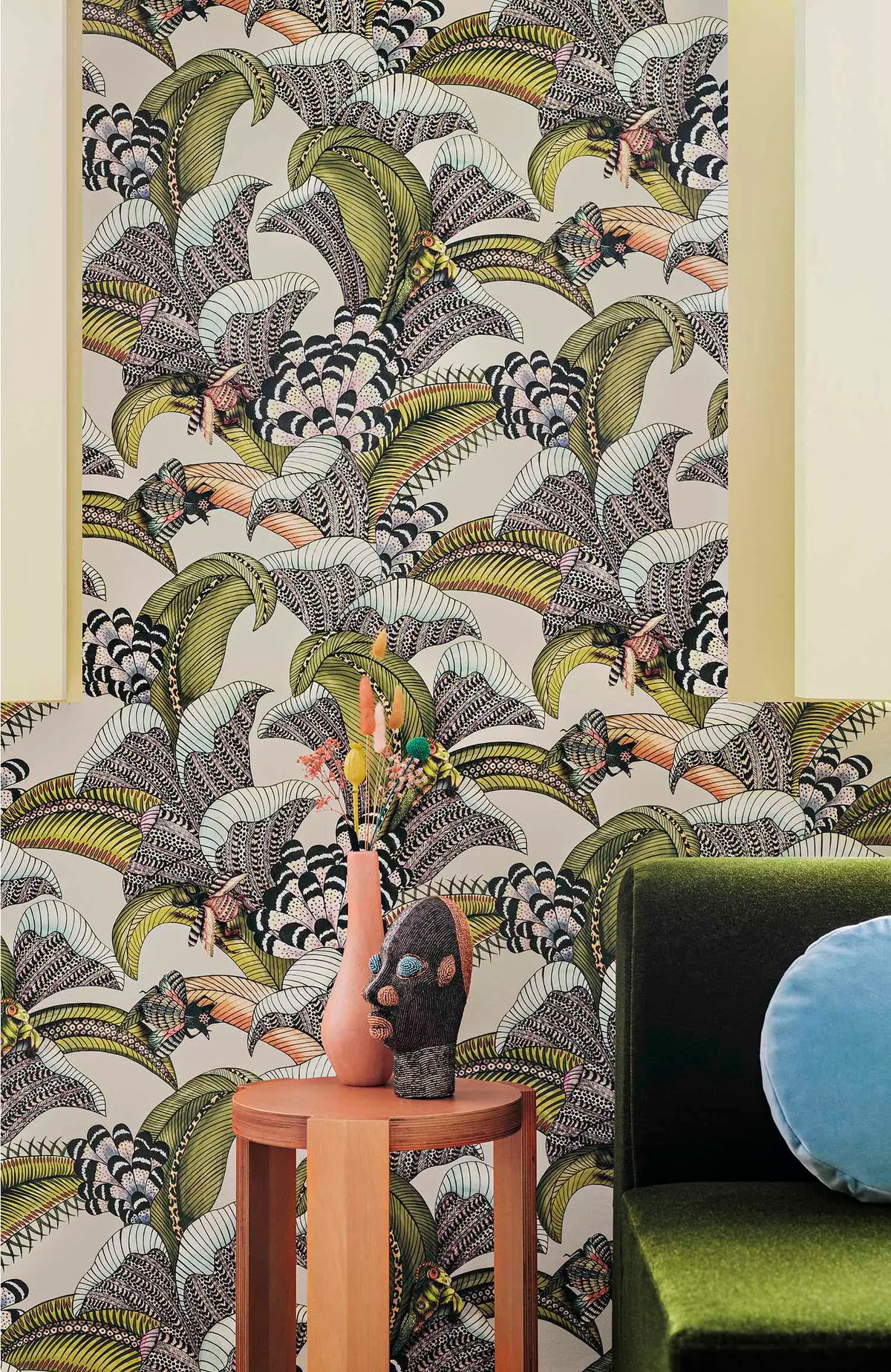 Hoopoe Leaves Wallpaper Ardmore Design